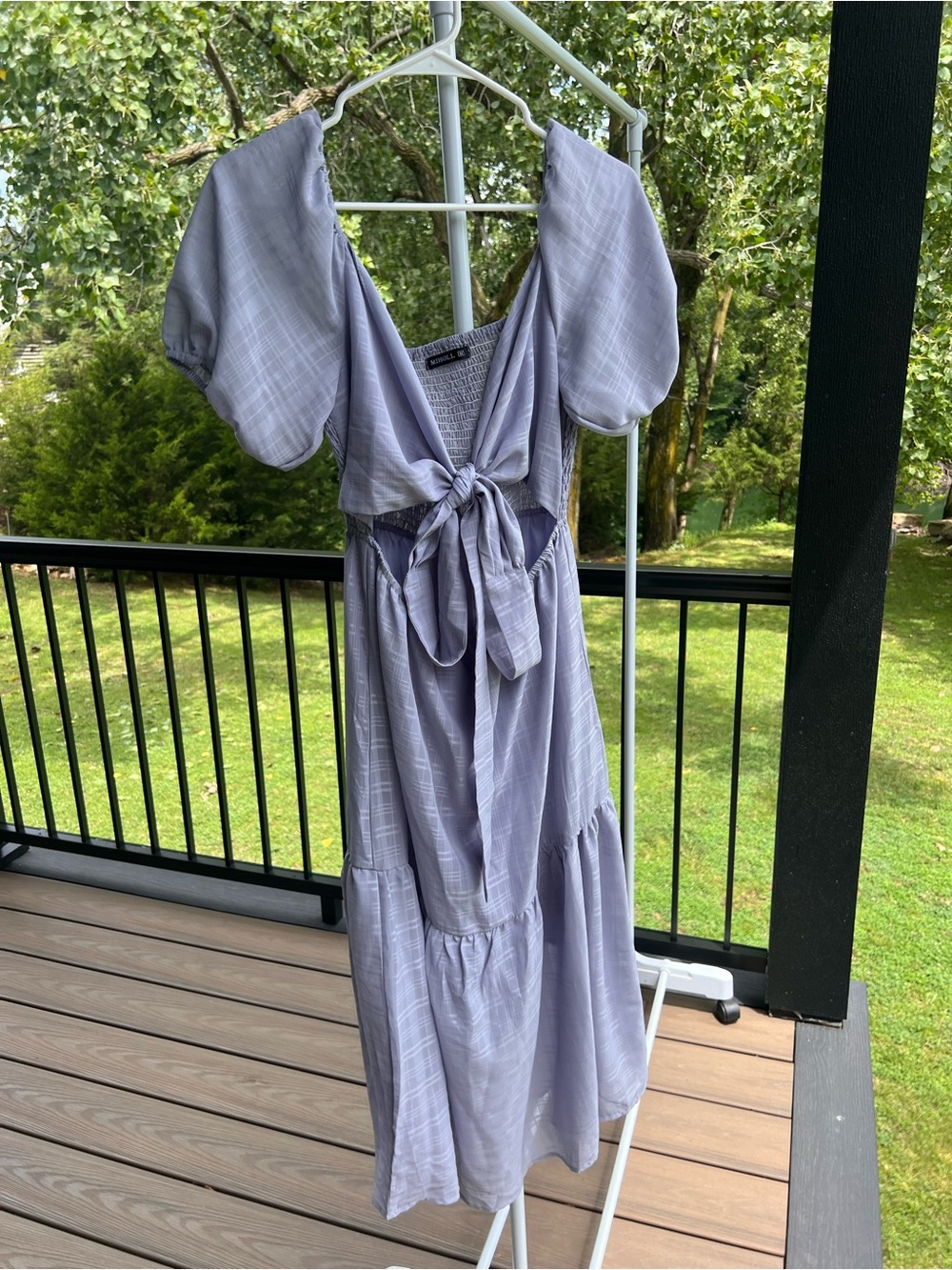 Light Lavender Tie-Front Midi Dress MEDIUM
